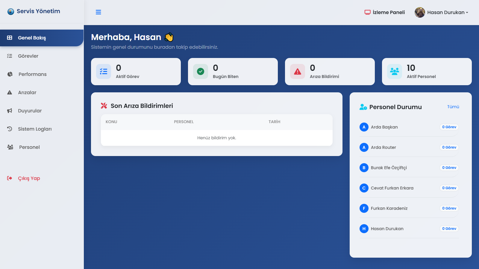 AKÜ Enformatik Bölüm Başkanlığı - Teknik Servis Otomasyon Sistemi